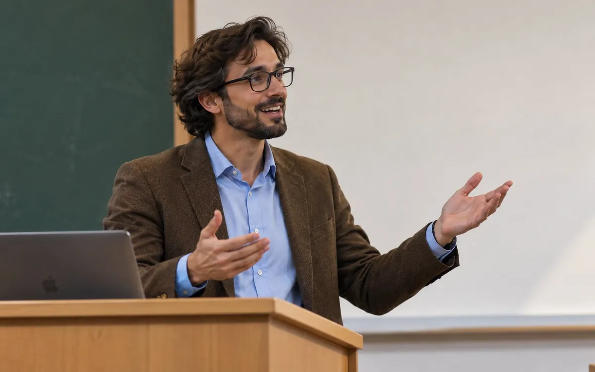 A professor giving a lecture